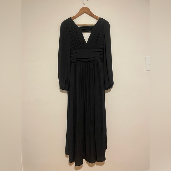 NWT Anthropologie Size 2 Black V-Neck Dress - Picture 6 of 11